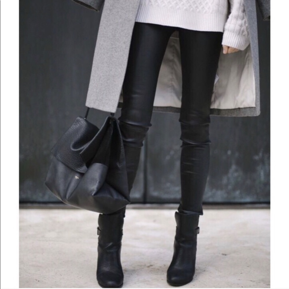 Zara high wasted leather leggings